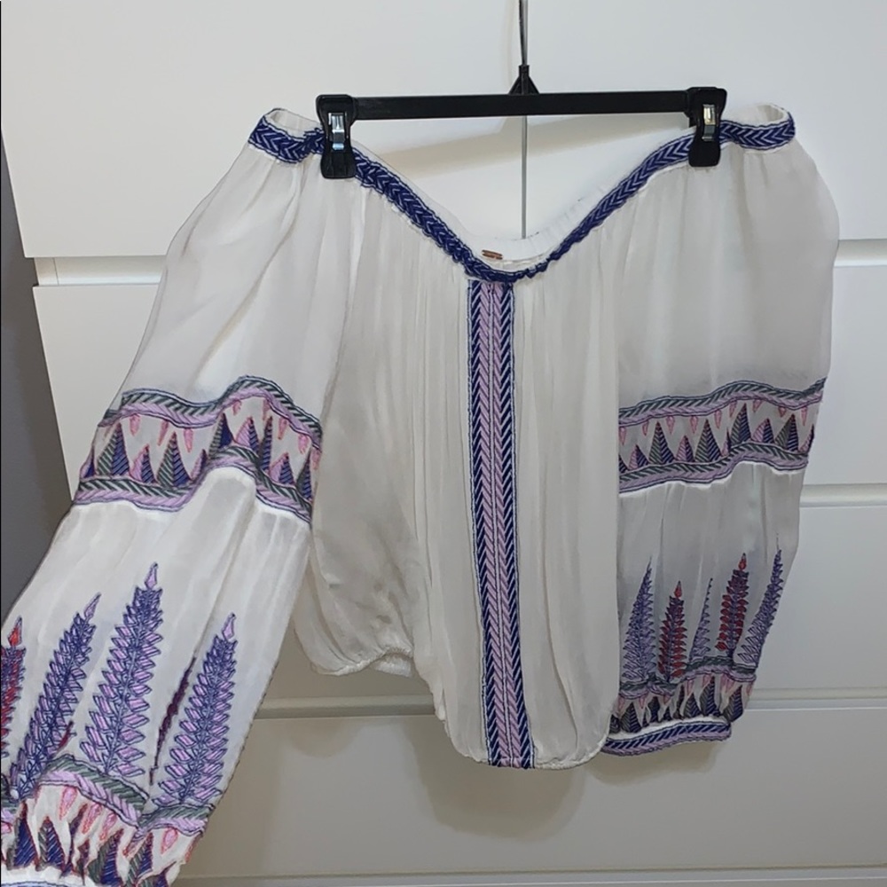SOLD Sheer Off the Shoulder Top - Picture 1 of 3